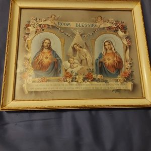 Room blessing framed print rc   pretty colours with Special prayer   vintage